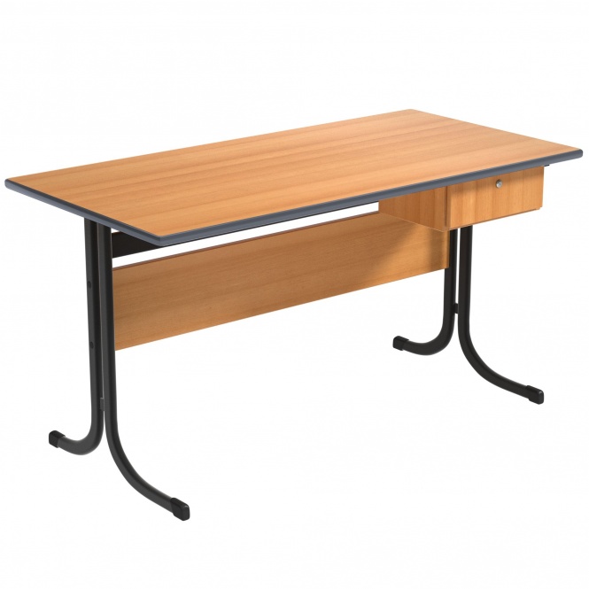 Lehrertisch, 130x65 cm (B/T), 76 cm hoch, Platte: Melamin, PU-Kante, 